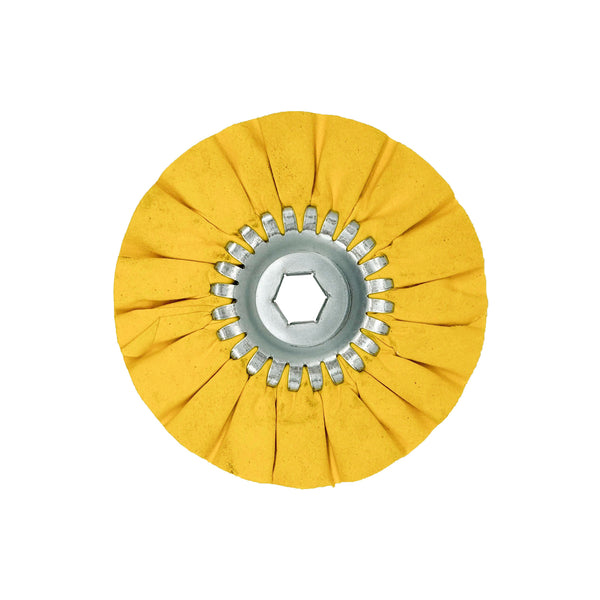 6-inch Mini Airway Buffing Wheels for precise polishing on metal surfaces with variable speed grinders.