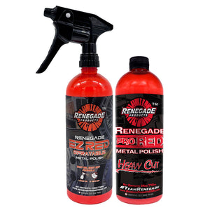 Renegade Metal Maintenance Bundle with Pro Red and EZ Red polishes for high-performance metal care and restoration.