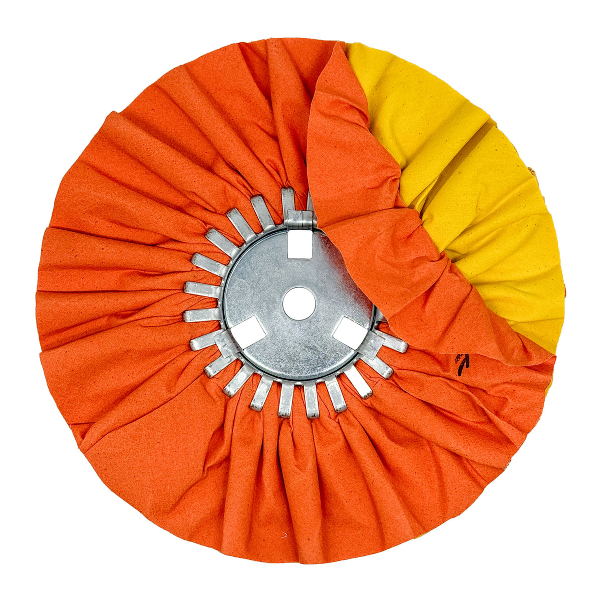 Alt text: Combination Airway Buffing Wheels in various colors and materials, designed for different stages of metal polishing.