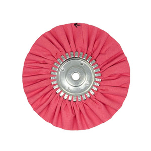 Assorted 9-inch Solid-Center Airway Buffing Wheels designed for metal polishing, available in multiple colors for different metal types.