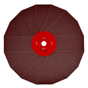 10-inch Renegade Abrasive Pinwheel designed for removing surface imperfections on metal, featuring adjustable grit levels and ideal for hard-to-reach areas.