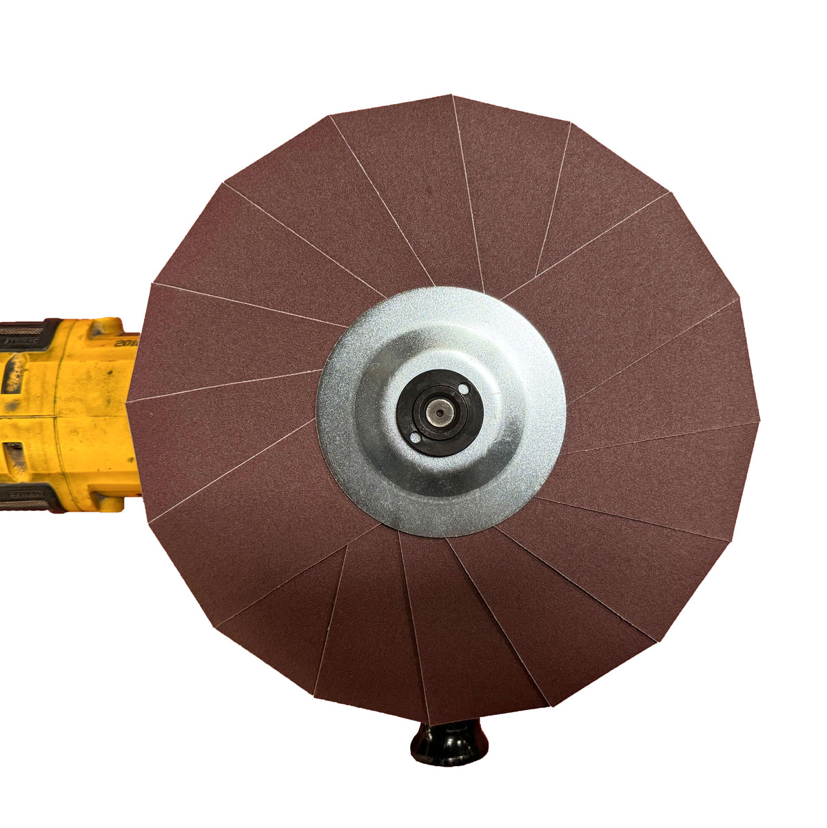 Alt text: 10-inch Renegade Abrasive Pinwheel designed for removing surface imperfections on metal, available in various grits.