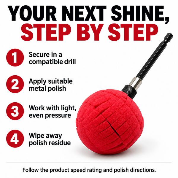 Renegade Drill-Powered Polishing Ball - High-Shine Metal & Wheel Detailer