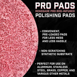 Renegade Products | Pro & Pipe Polishing Pad Bundle – Heavy Cut & Fine Finish Metal & Chrome Infused Polishing Pads (20 Total Pads)