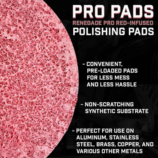 Renegade Products | Pro & Pipe Polishing Pad Bundle – Heavy Cut & Fine Finish Metal & Chrome Infused Polishing Pads (20 Total Pads)