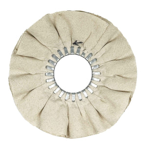 image of renegade products mid-range airway buffing wheel showing no stitch  no center plate variant on a white background