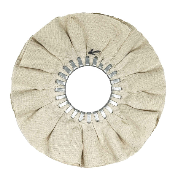 image of renegade products mid-range airway buffing wheel showing no stitch  no center plate variant on a white background