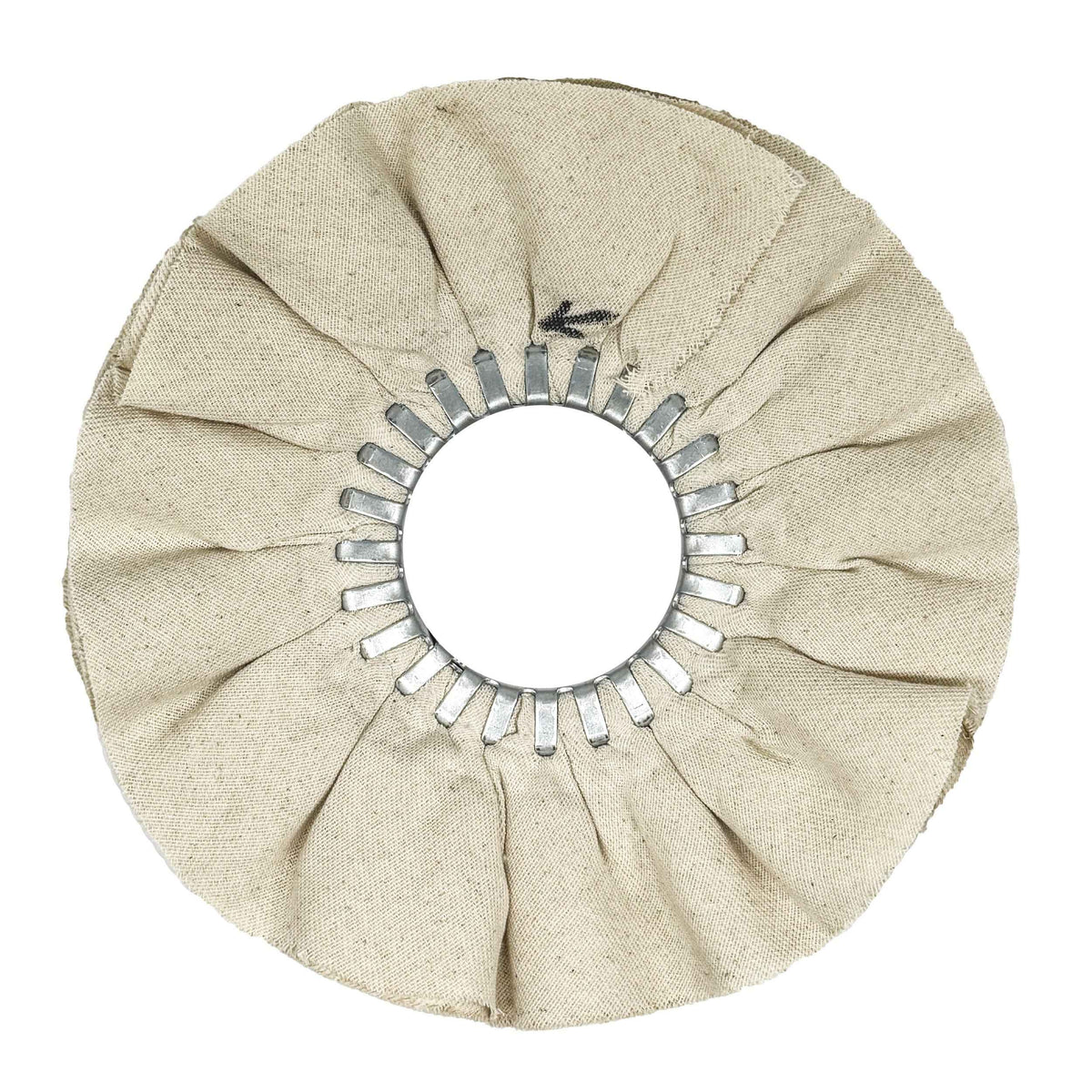 image of renegade products mid-range airway buffing wheel showing no stitch  no center plate variant on a white background