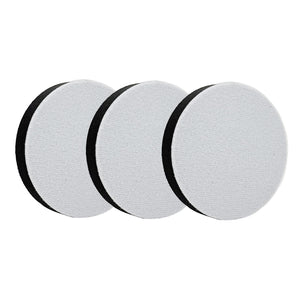 photo of 3-pack of Extra-Thick 5 inch Sanding Interface Pads, 7/8 thick for enhanced contour sanding. black foam with white hook and loop attachment