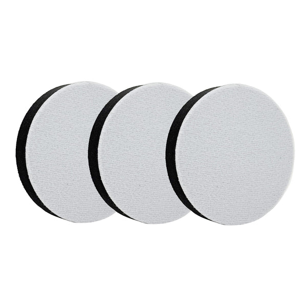 photo of 3-pack of Extra-Thick 5 inch Sanding Interface Pads, 7/8 thick for enhanced contour sanding. black foam with white hook and loop attachment