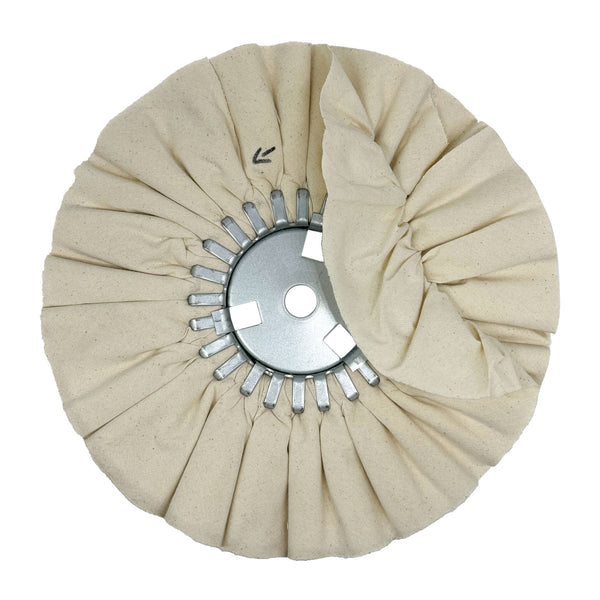 Variety of Combination Airway Buffing Wheels for metal polishing, showing different colors and materials for specific metal types.
