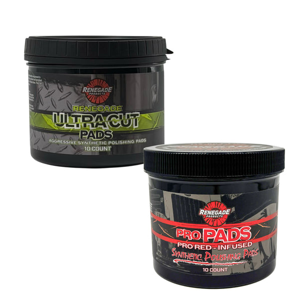 Renegade Products | Pro & Ultra Cut Polishing Pad Bundle – Ultra Cut & Heavy Cut-Infused Polishing Pads (20 Total Pads)