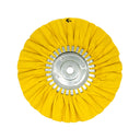 Assorted 9-inch Solid-Center Airway Buffing Wheels designed for metal polishing, available in various colors for different metals.