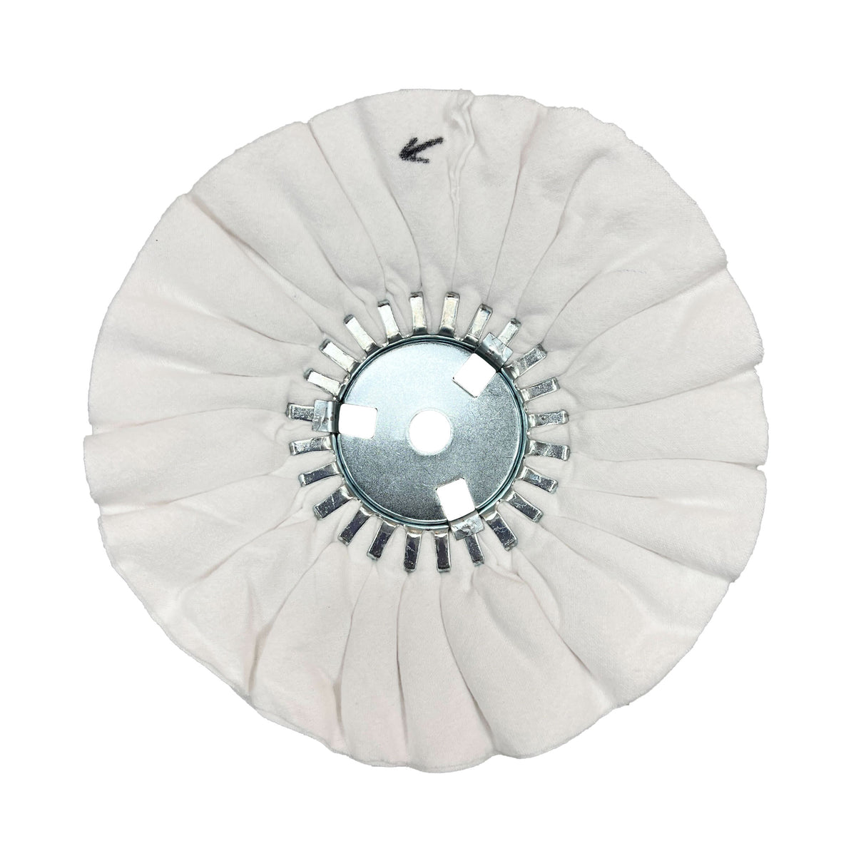 Assorted Airway Buffing Wheels designed for metal polishing, including orange, yellow, red, and pink wheels for aluminum and stainless steel.