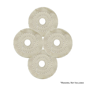 Assorted sizes of Mini Buffing Wheels with 1/2 arbor hole, suitable for detailed polishing on various surfaces.