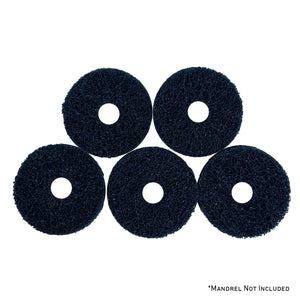 Assorted Mini Surface Prep Buff and Blend Discs with 1/2 arbor hole for drills and grinders, not including mandrel.