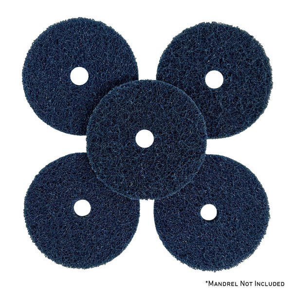Pack of Mini Surface Prep Buff and Blend Discs with 1/2 arbor hole for drills and grinders, various grits available.