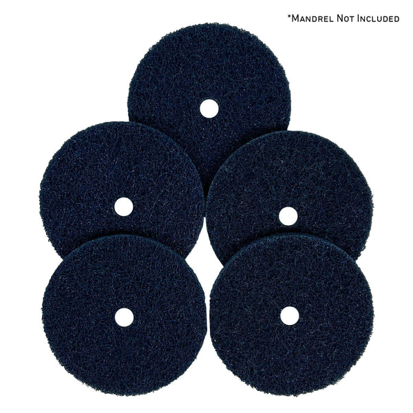 Pack of Mini Surface Prep Buff and Blend Discs with 1/2 arbor hole for drills and grinders, suitable for metal surface preparation.