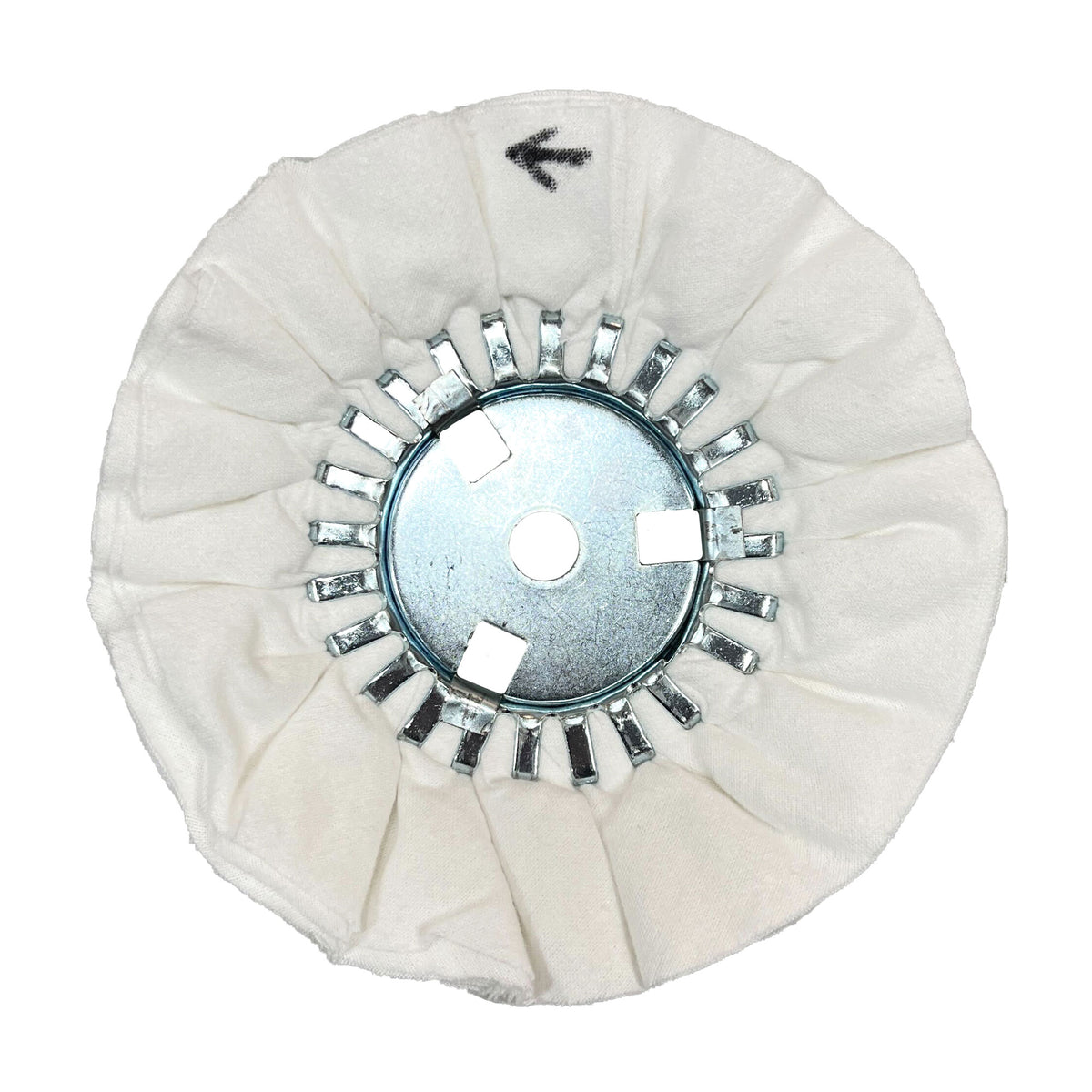 Assorted Airway Buffing Wheels for metal polishing, including orange, yellow, red, and pink, designed for various metal types and finishes.