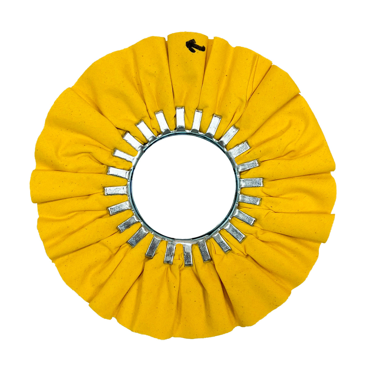Alt text: Assorted Airway Buffing Wheels designed for polishing various metals, including orange, yellow, and red, displayed with size and treatment options.