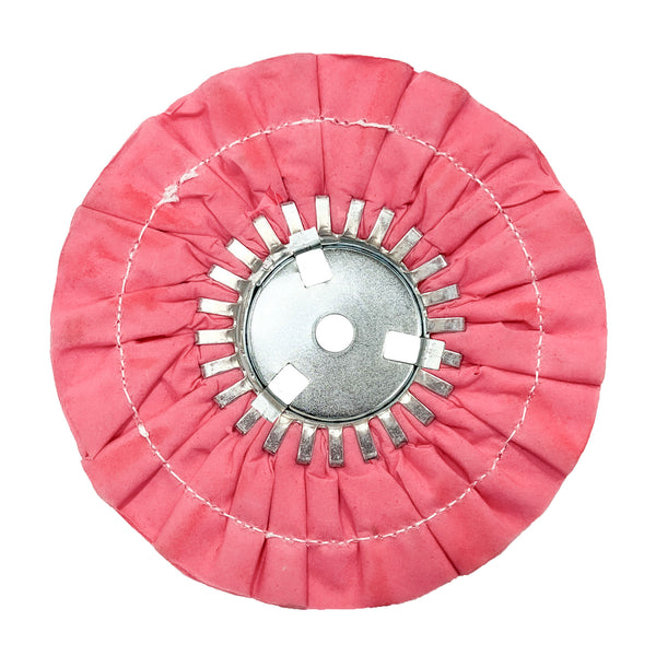 Set of 9-inch Stitched Airway Buffing Wheels in various colors for precise metal polishing.