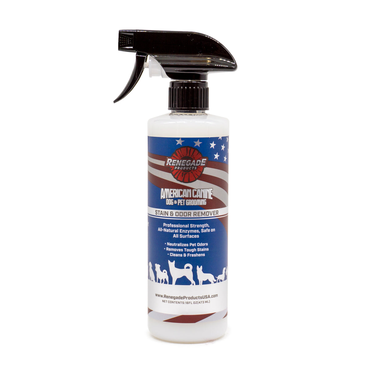 Renegade Products USA American Canine Professional Strength Stain &amp; Odor Remover - Effective Solution for Pet Stain and Odor Removal