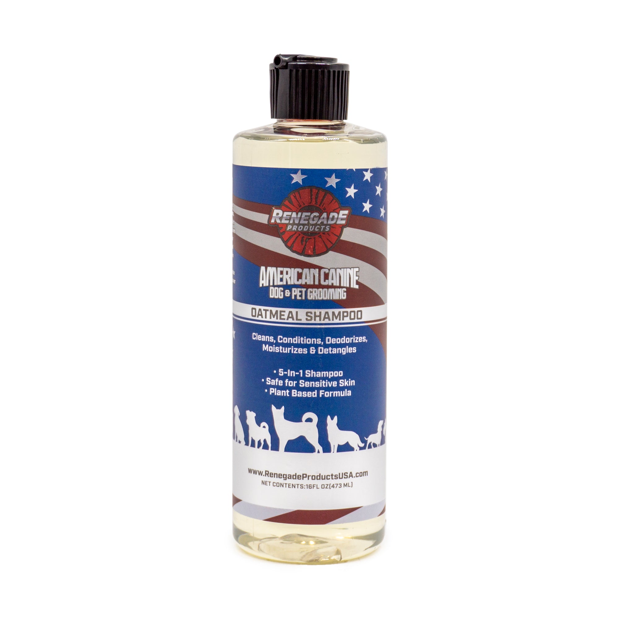 Renegade Products American Canine Line presents a 5-in-1 oatmeal shampoo for dogs, providing nourishment and gentle cleansing for healthy coats