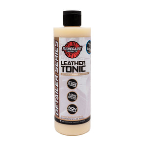 Image of Leather Tonic Leather Cleaner & Conditioner bottle, ideal for cleaning and protecting leather surfaces.