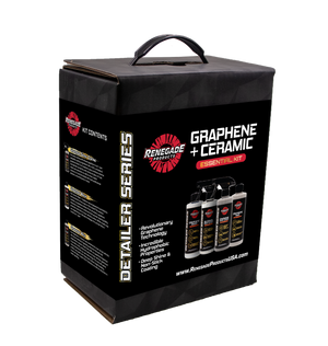 Complete Graphene + Ceramic Essential Kit for car detailing with sprays, waxes, wash, and microfiber accessories.