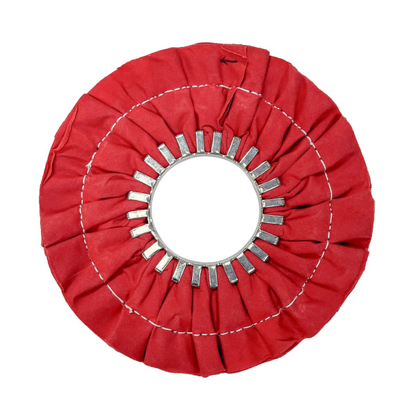 9-inch stitched airway buffing wheels for precise metal polishing, available in various colors for different metals.