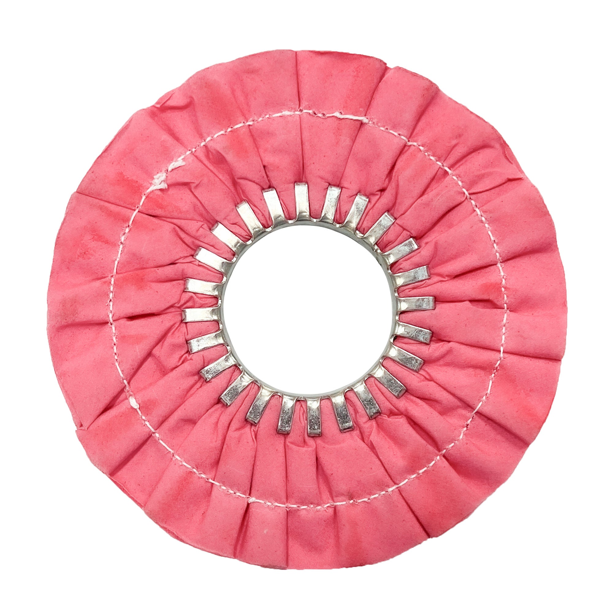 Renegade Products USA's pink 9" stitched airway buffing wheels, providing excellent polishing and buffing performance for a flawless finish