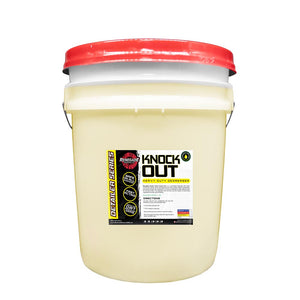 Image of Knock Out Heavy Duty Degreaser bottle designed to tackle tough vehicle contaminants like oil and grease.