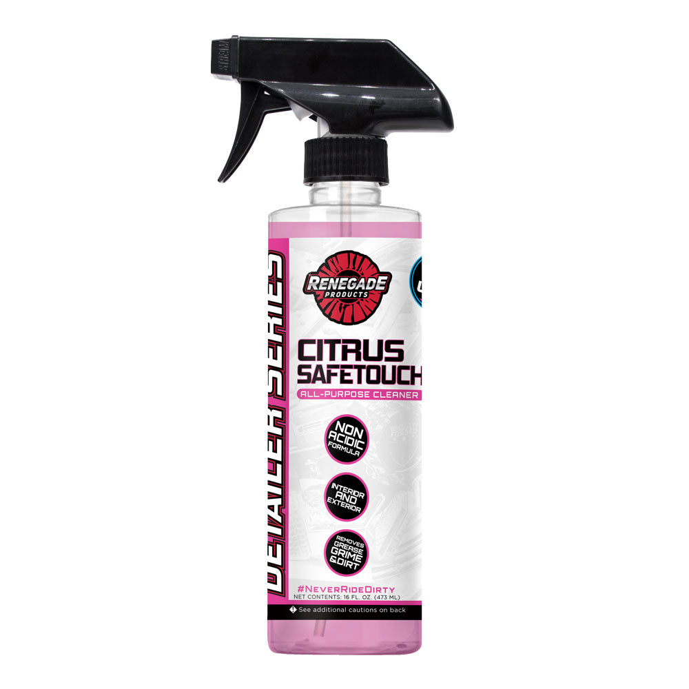 Alt text: 16 oz Citrus Safetouch All-Purpose Cleaner bottle, ideal for cleaning both vehicle interiors and exteriors.