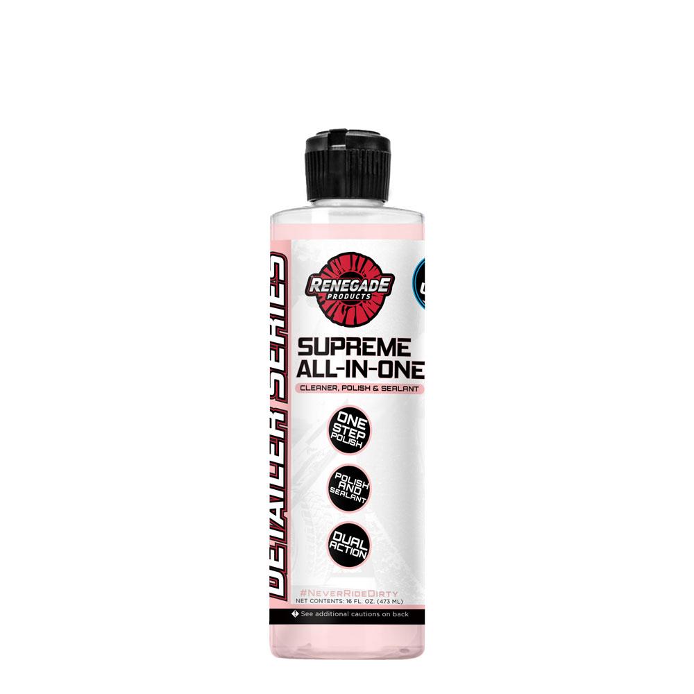 Alt text: Variety of Supreme Paint Correction Polishing Compounds, including Fine, Medium, Coarse, and All-in-One options.