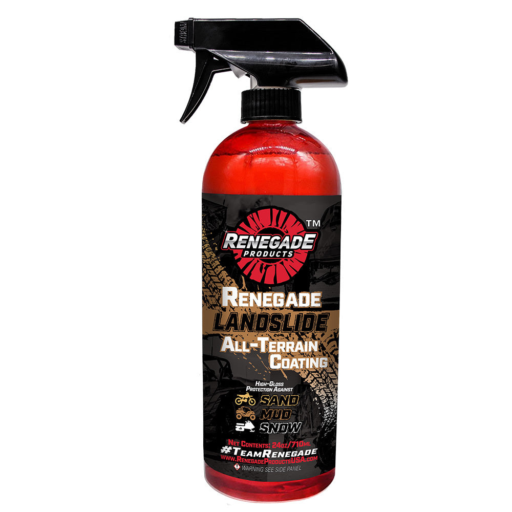Renegade Landslide All-Terrain Coating applied on a vehicle, showing a clean and protected surface post-ride.