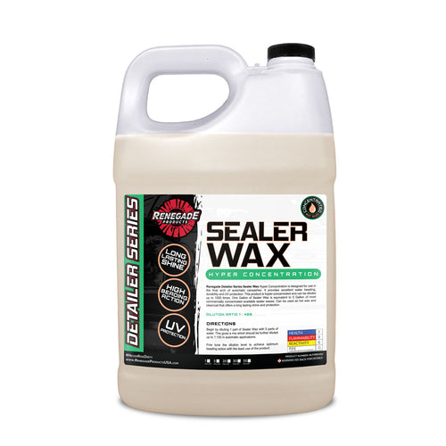 Renegade Detailer Series Sealer Wax Hyper Concentrate bottle, designed for automatic car wash protection and shine.