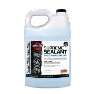 Supreme Sealant Final Finish Sealer bottle with Teflon for UV and contaminant resistance, showcasing its glossy finish effect.