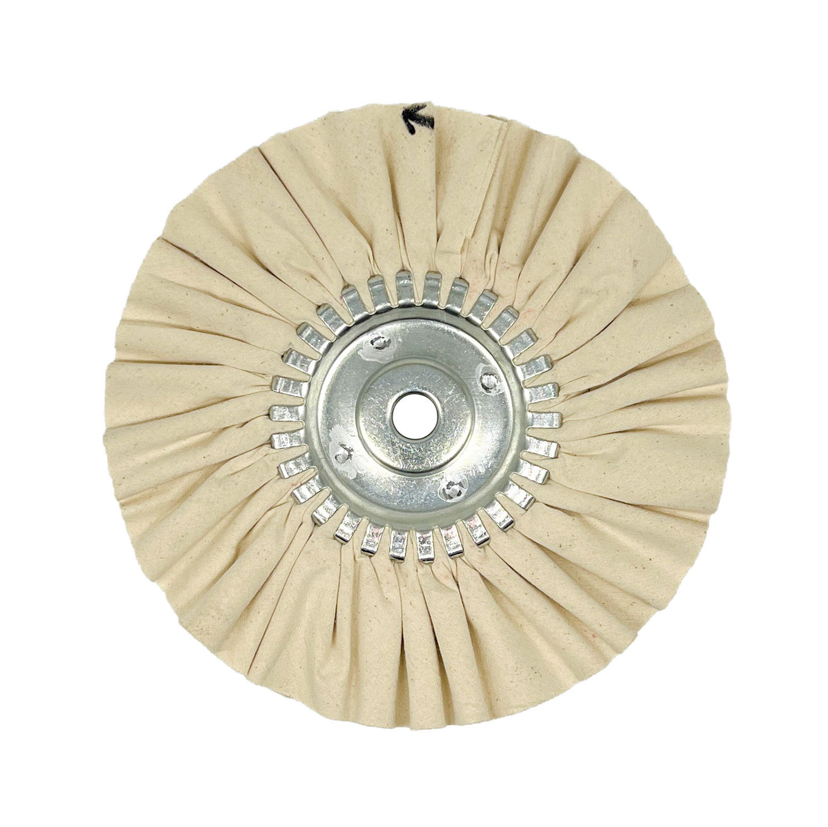 Renegade Products USA domet flannel airway buffing wheel with center plate, offering excellent performance for delicate polishing and buffing tasks