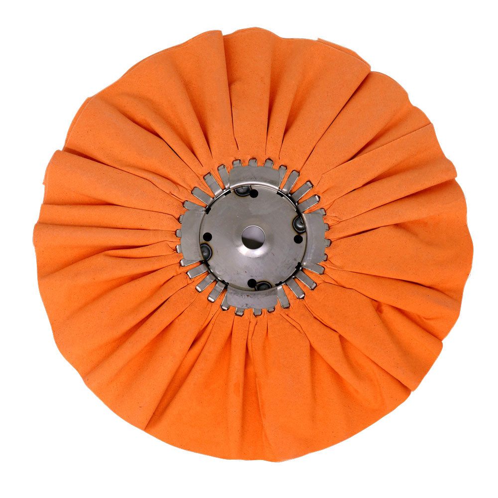 Renegade Products USA 10&quot; Orange Airway Buffing Wheel with Center Plate - Professional Buffing Tool for Precise Polishing and Finishing
