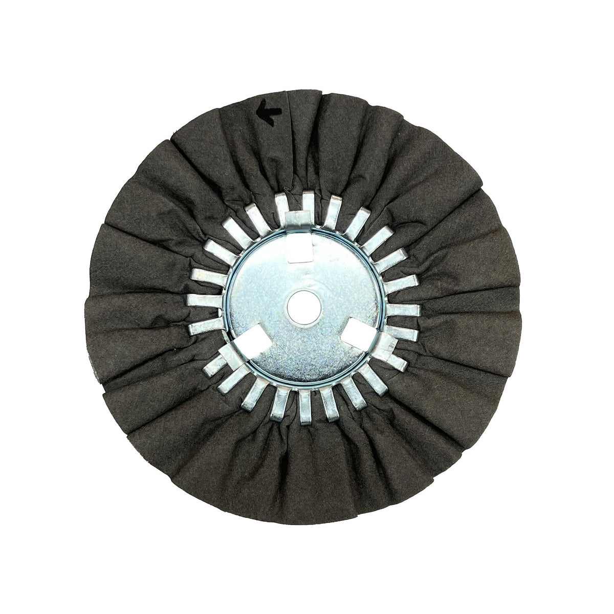 Assorted Closeout Airway Buffing Wheels in various colors for metal polishing, displayed with product dimensions.