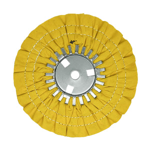 Assorted 9 Stitched Airway Buffing Wheels for precise metal polishing, available in multiple colors for different metals.