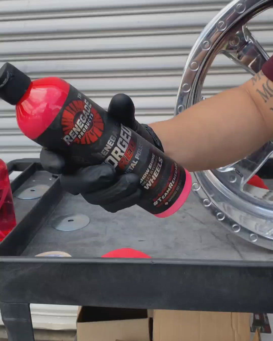 Forged Red Metal Polish before-and-after demonstration