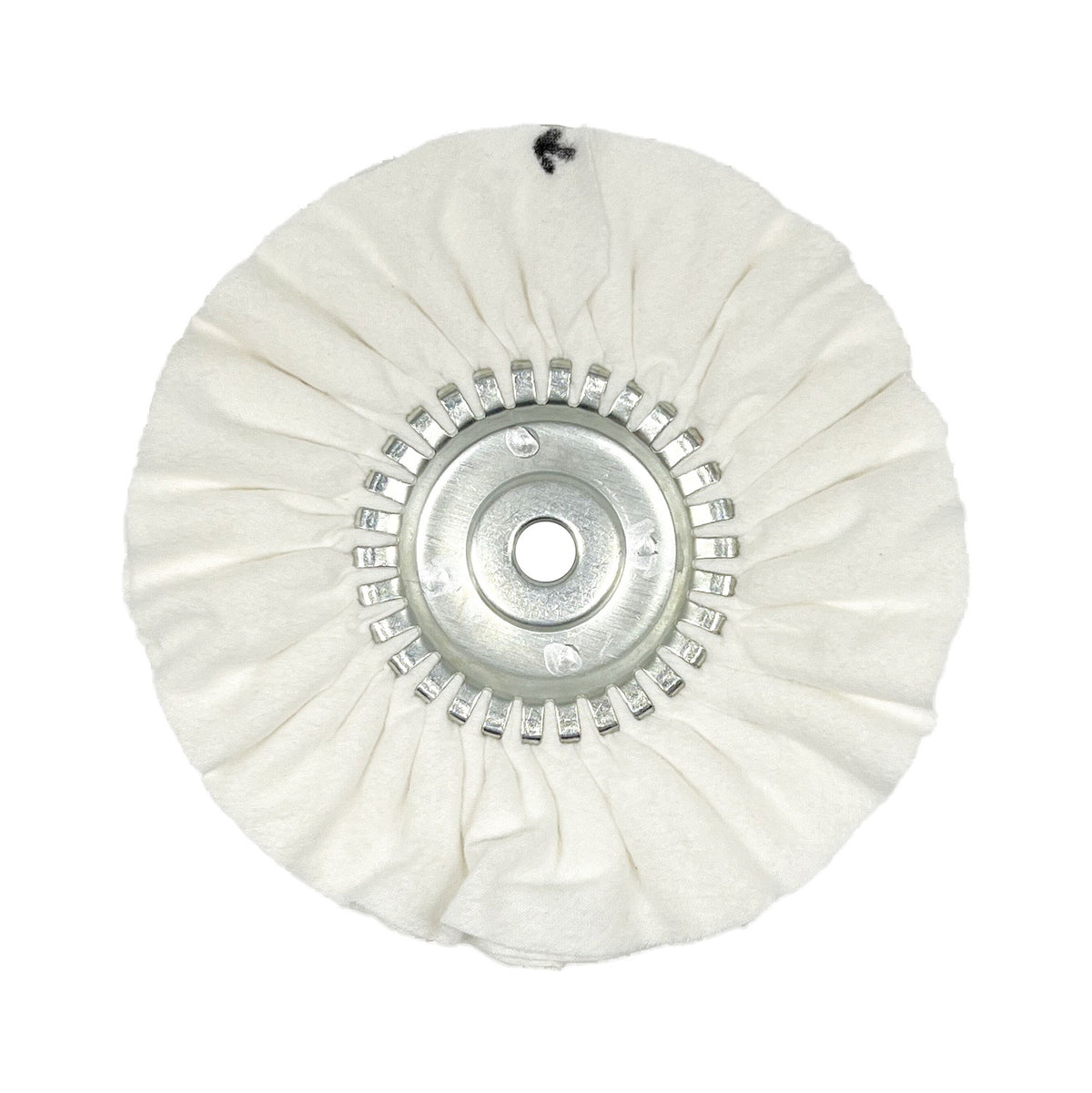 Renegade Products USA white airway buffing wheel with center plate, engineered for exceptional polishing and buffing performance