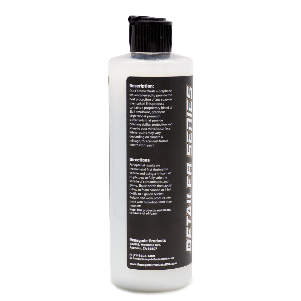 Alt text: Graphene + Ceramic Wash bottle, designed for superior car cleaning and lasting protection, suitable for foam cannon or bucket use.