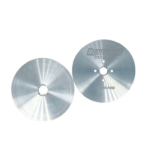 Close-up image of Insertable Safety Flanges for Buffing Wheels with Center Plates, designed for high-speed polishing.