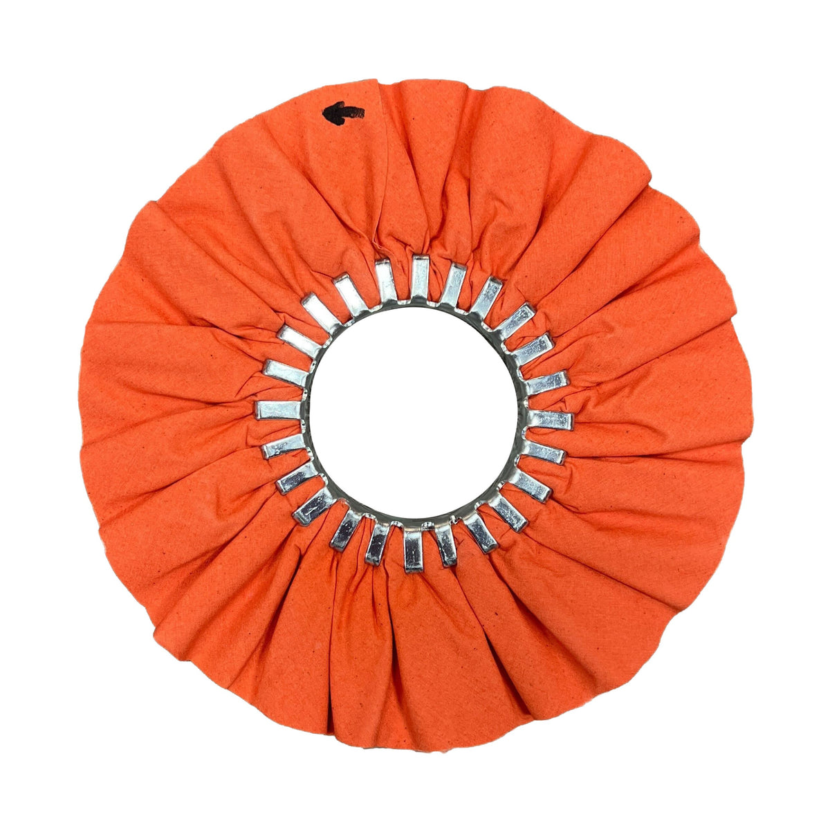 Variety of Airway Buffing Wheels designed for polishing different metals, showing orange, yellow, red, and pink wheels.