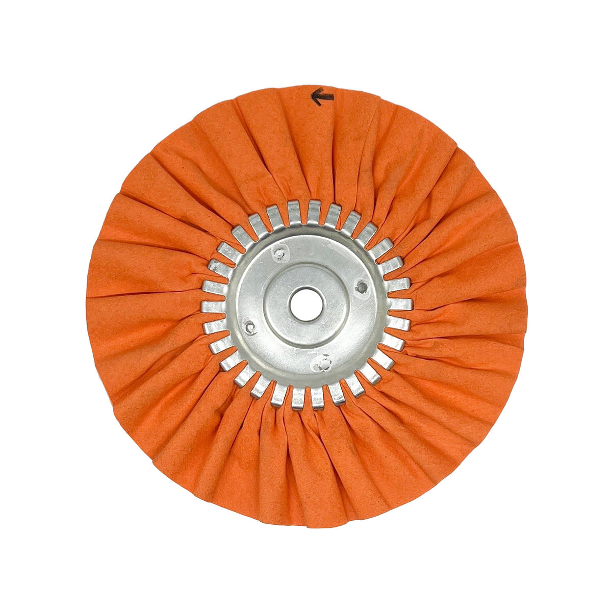 Bright orange 9-inch Solid-Center Airway Buffing Wheel from Renegade Products USA, designed for effective and smooth buffing on various surfaces.