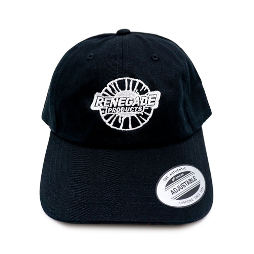 Renegade Products embroidered hat in polyester/cotton blend with snapback clasp, available in dad hat style.