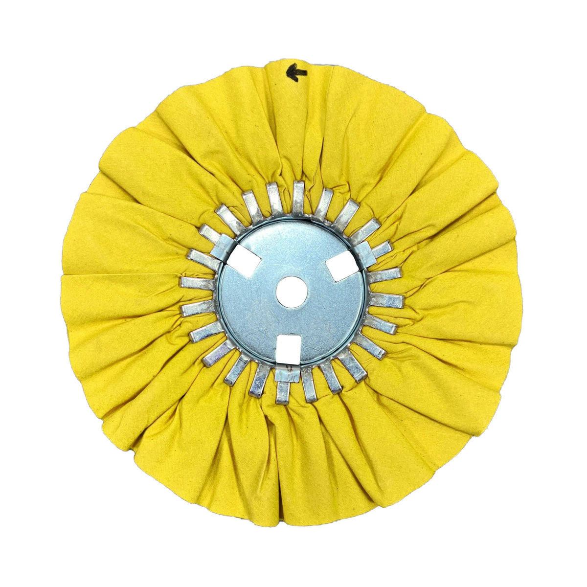 Assorted closeout Airway Buffing Wheels in various colors and stiffness for metal polishing, displayed in rows.